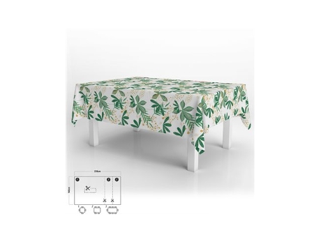 Toalha De Mesa Retangular Antimanchas Em Oleado 140 X 250 Cm. Primavera Oryx