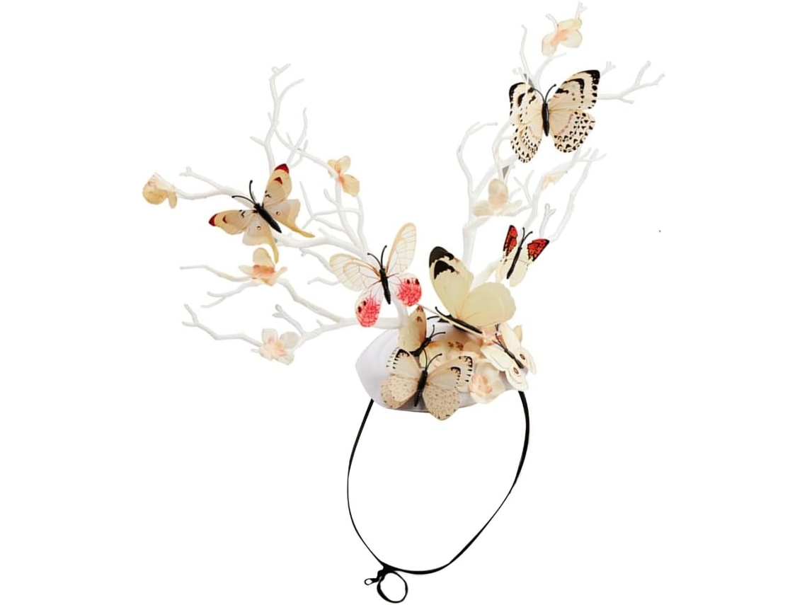 Tiara Vintage com Flores e Borboleta SFUSHOS