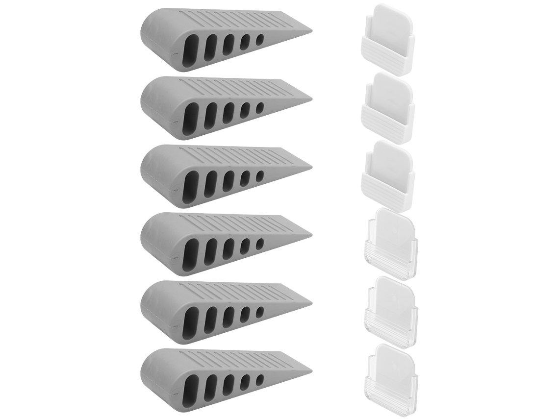 Conjunto de 6 suportes elevados para copos, incluindo 3 com tampas transparentes e 3 com tampas brancas.