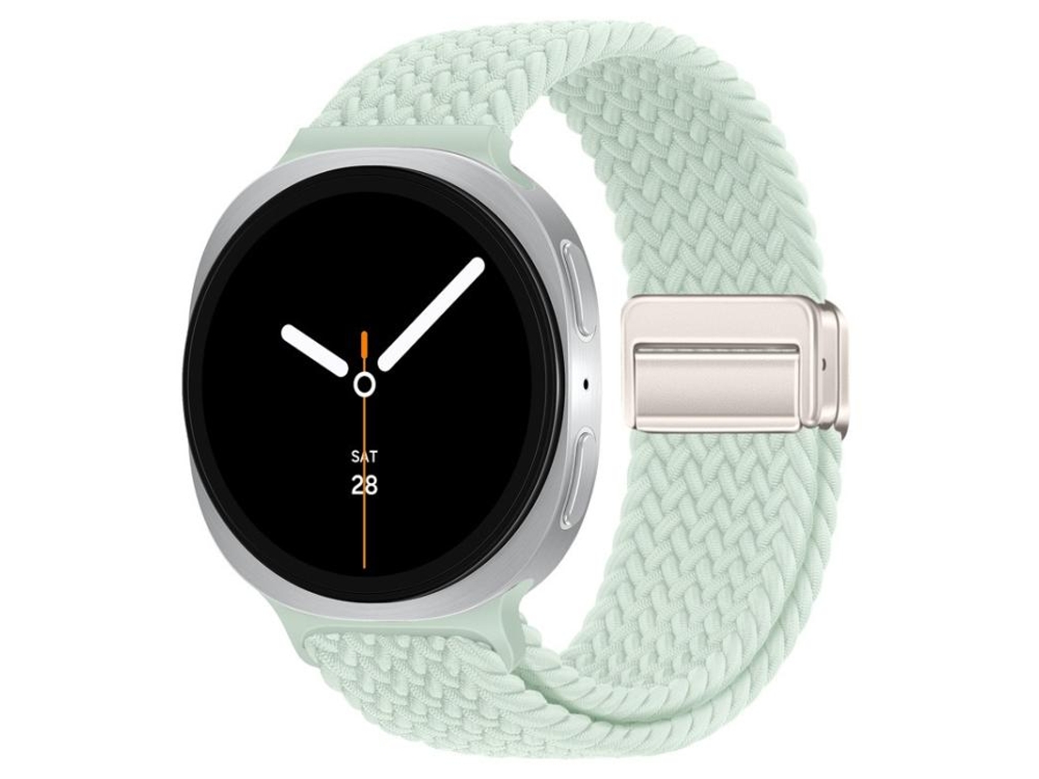 Bracelete para Samsung Galaxy Watch 8/8 Classic Nylon Trançado com Fivela Magnética Clássica Cor Menta Clara XIAOMOYU