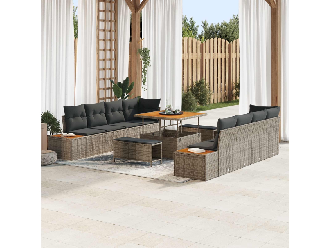 Vidaxl Conjunto De Sofá De Jardim 11 Unid. 10-número De Lugares