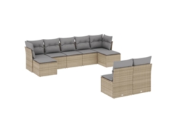 Garden Sofa Set, Garden Sofa Sets Vidaxl Bege Rattan / Vime (n/a)