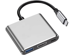 Adaptador multiportas USB-C ELISEFASHION para HDMI, compatível com carregamento rápido PD100W (Thunderbolt 3)
