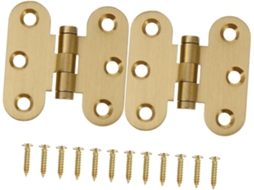 Dobradiças De Cobre Para Porta Armário, 2 Peças Com 12 Parafusos,