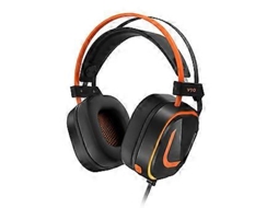 Fones De Ouvido Gamer V10 Usb 7.1 Canais Com Elementos De 50 Mm E Conforto Ergonômico, Som Surround, Almofadas De Couro, Laranja Brilvibera