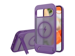 Capa Para Celular 2 Em 1 Com Suporte, Acabamento Fosco Semitransparente.roxo, Google Pixel 9 Pro Xl