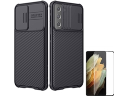 Capa e Pelicula Samsung S21 Plus Nillkin Camshield Preto