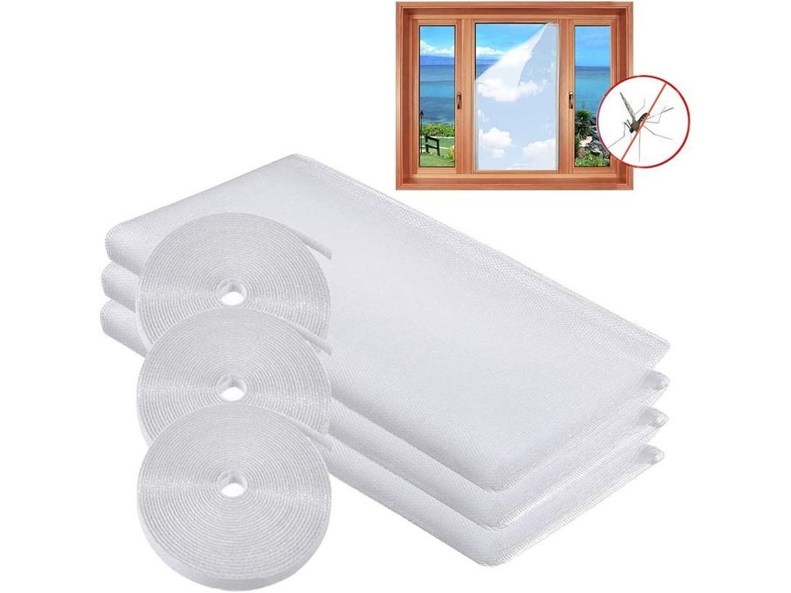 Tela de mosquito para janela, 3 pacotes, autoadesiva, 130x150cm, com fita adesiva | S/MARCA
