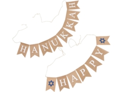 Guirlanda De Linho Para Janela Com Tema De Hanukkah