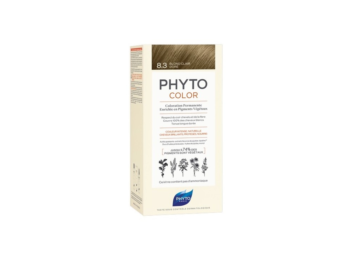 Coloração PHYTO Phytocolor 8.3 Louro Claro Dourado Coloração Permanente Sem Amoníaco