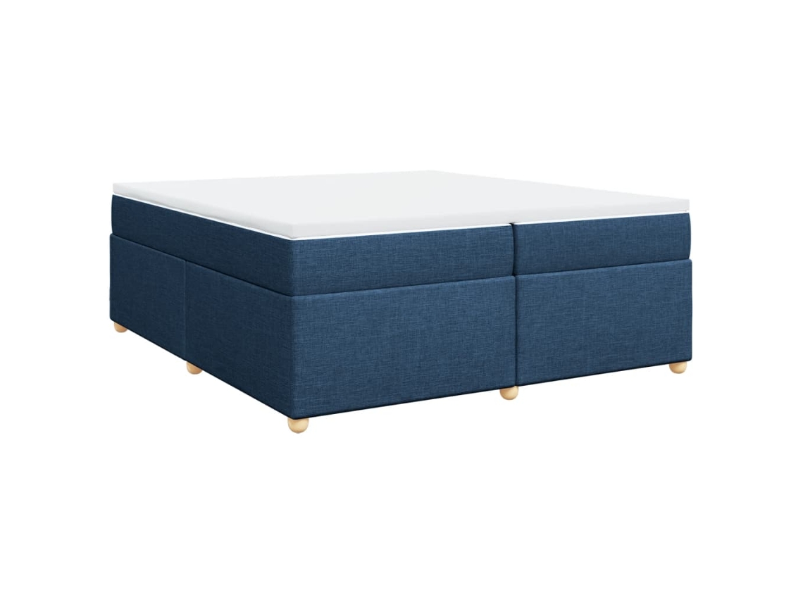 Cama com Molas/colchão 200x200 Cm Tecido Azul MAISON EXCLUSIVE