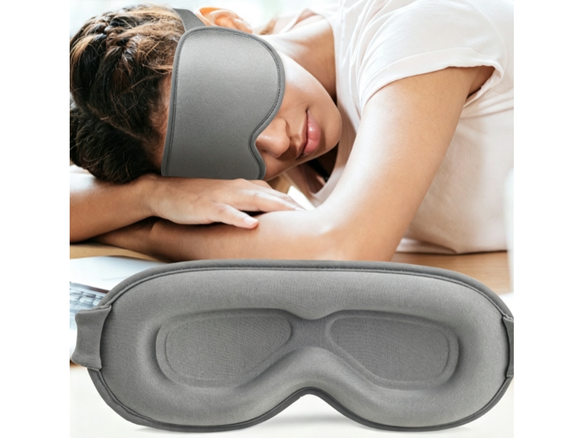 Máscara Para Os Olhos 3d Com Bloqueio De Luz, Feita De Espuma Viscoelástica, Sem Pressão, Respirável E Ajustável.