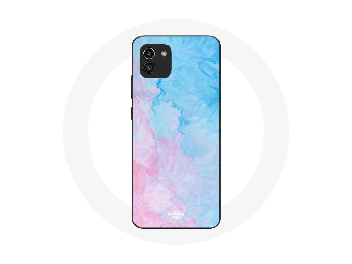 Capa para Samsung Galaxy A03 Fundo azul rosa