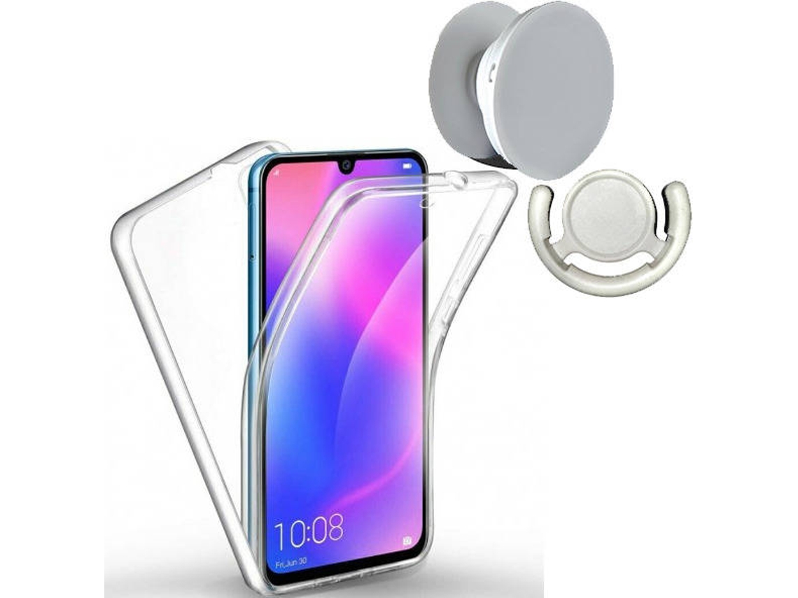Kit Capa, PopSocket e Suporte PopSocket Huawei Y5 2019 3x1 360º Impact Protection Transparente