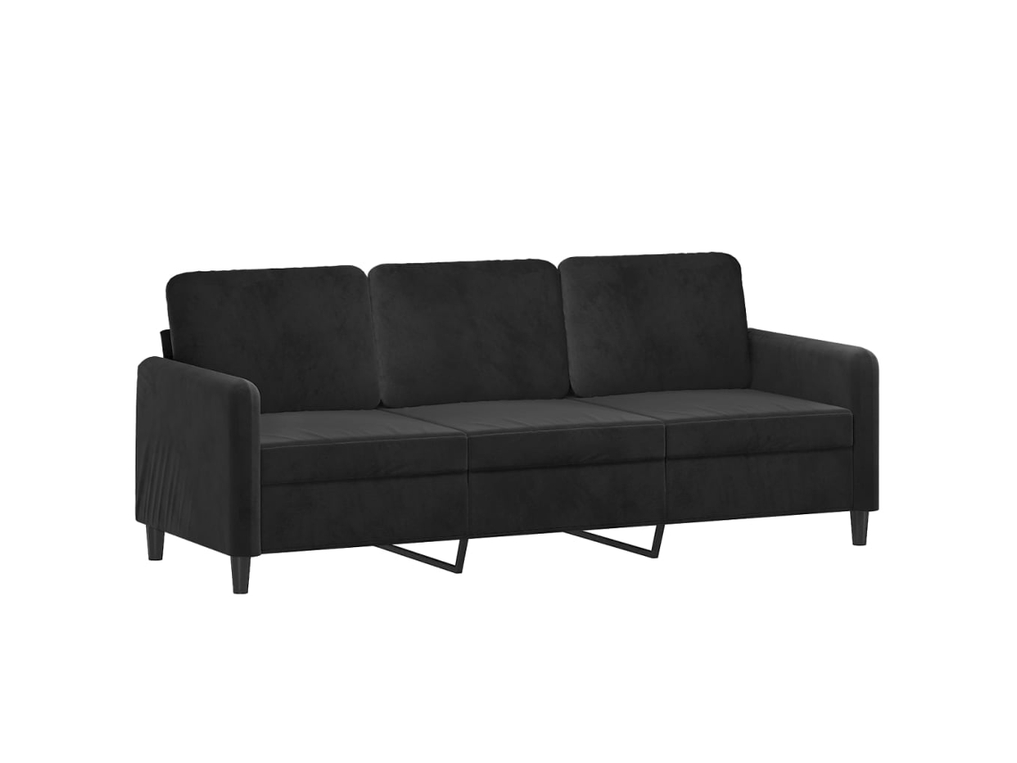 3-seater Sofa, 3-seater Sofas Vidaxl Preto Veludo (n/a)