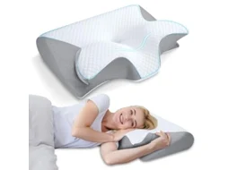 Almofada Cervical De Espuma Viscoelástica, Almofada Ortopédica Ergonómica 2 Em 1 Para Dor No Pescoço, Almofadas De Suporte Com Contorno Anatómico