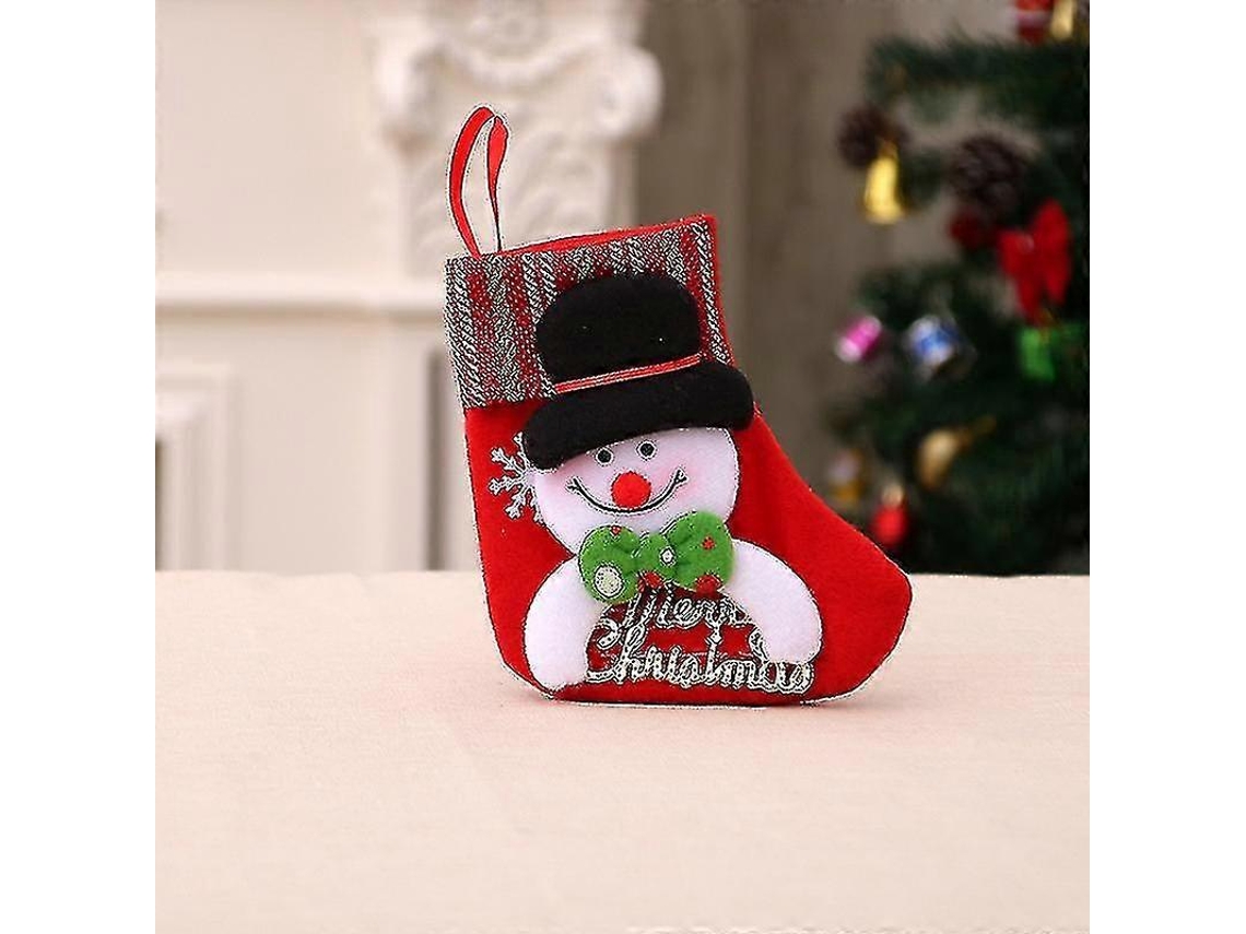 12 Peças De Mini Meias De Natal De 15 Cm, Enfeites De Árvore De Natal 3d, Papai Noel, Boneco De Neve, Rena, Cartão Presente, Porta Talheres Olysi Shop