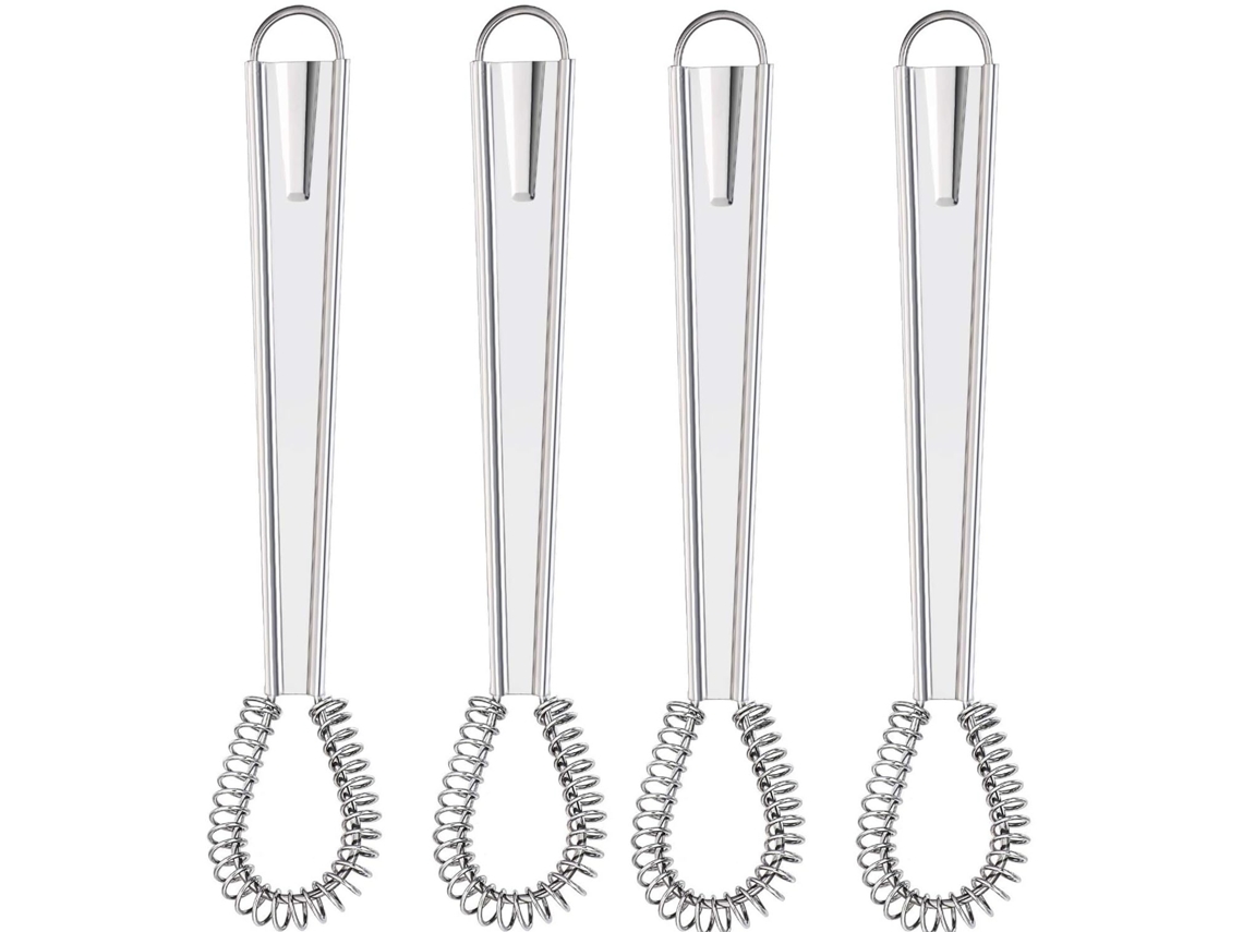 Batedor De Ovos Em Aço Inoxidável Mini Espiral Com Mola Silicone Molhos Manual Liquidificador Espumador Leite Misturador Café - 15351