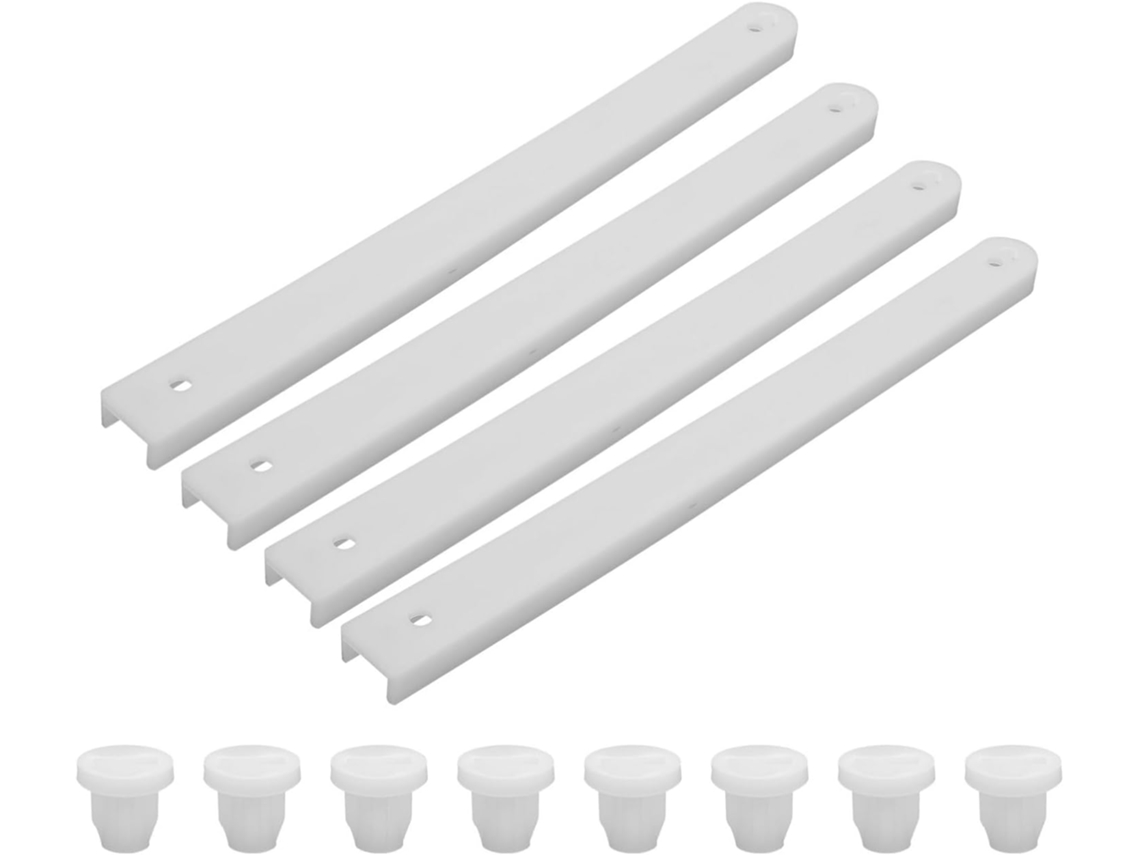 Trilhos De Corrediças Para Gavetas Tehaux Com Pregos – Guias Plástico Liso 18, 5cm Para Cômodas, Armários E Closets –