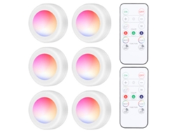 Rebe-luz Led Puck Para Armários Com Controle Remoto 16rgb, Função De Temporizador, Luz Noturna Para Cozinha, Banheiro, Armário, Festa