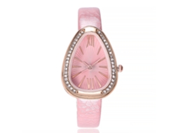 Relógio Feminino Vansvar de Couro Pu com Pedras, Estilo Fashion e Movimento de Quartzo