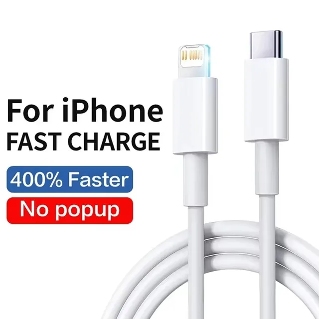 Cabo Usb-c De 2 Metros Para Iphone 8 A 14 (pd 35w), Compatível Com Carregamento Rápido.