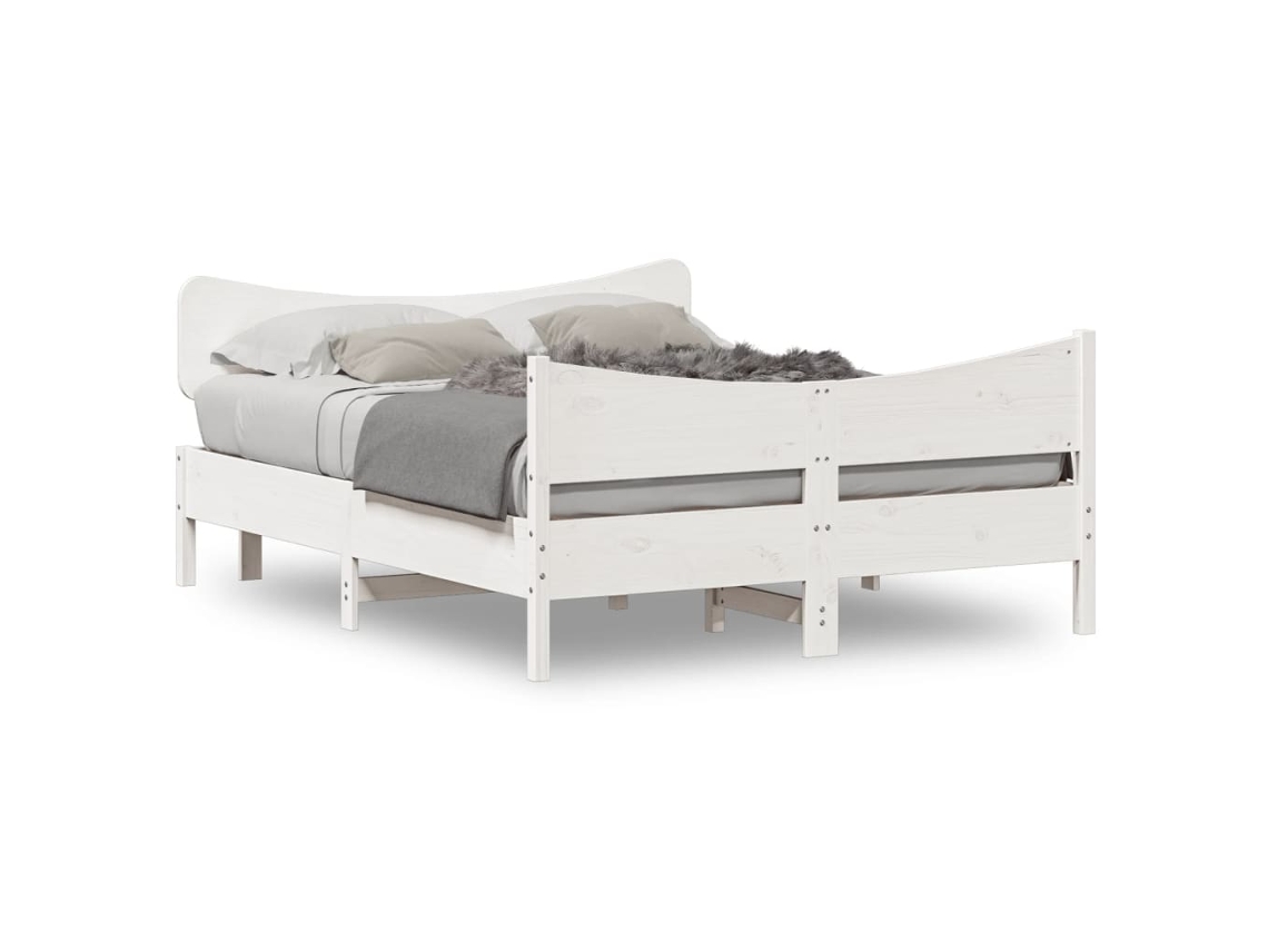 Bed Frame, Bed Frames Vidaxl Branco Madeira De Pinho (150 X 200 Cm)