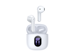 (branco) Fones De Ouvido Bluetooth Sem Fio Com Cancelamento De Ruído, Visor Digital E Função Enc.