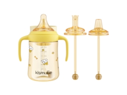 Flip-top Baby Bottle With Integrated Lid And Direct Drinking Cup For Babies Over 6 Months Old With Strawamarelo 3 Em 1 240ml