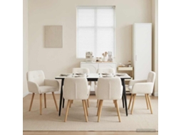 Vidaxl Cadeiras De Jantar 6 Unid. Bouclé Creme 59 X 57 X 85 Cm