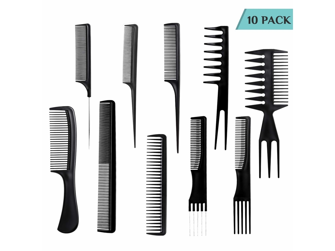 Pacote Com 10 Pentes De Cabelo Elysve Com Uso Profissional Para Pentear, Desembaraçar E Modelar Cabelo