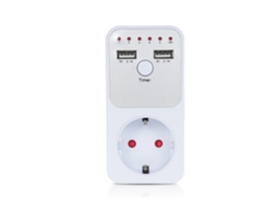 2026 tomada com Timer Programável Inteligente 3680w, Proteção Contra Surto, Dois Portos Usb, Plugue Eu