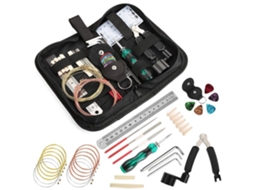 W006 Kit de Reparo de Guitarra Kit de Cuidados com Guitarra Conjunto de Ferramentas de Manutenção Acessórios de Limpeza Preto