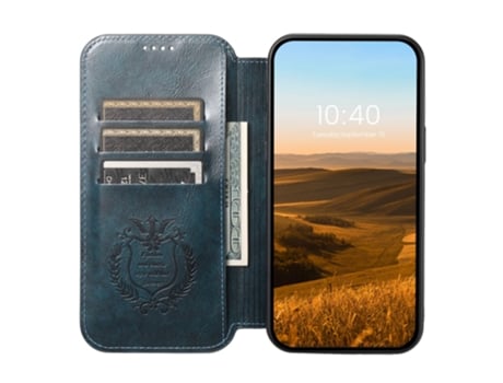Capa Magsafe Para Iphone 12 Pro Max Suteni Pele Sintética Azul