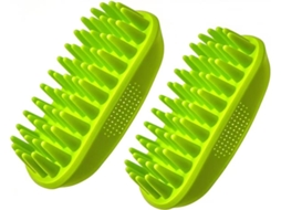 Escova Silicone Banho Pet Shampoo Massagem Macio Longo