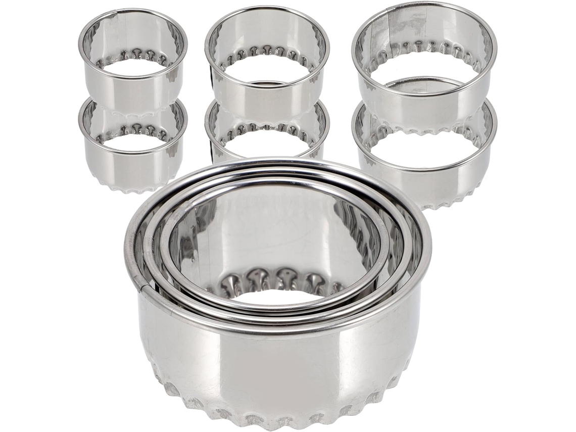 Conjunto De 9 Formas Redondas De Aço Inox Para Pastéis E Bolinho