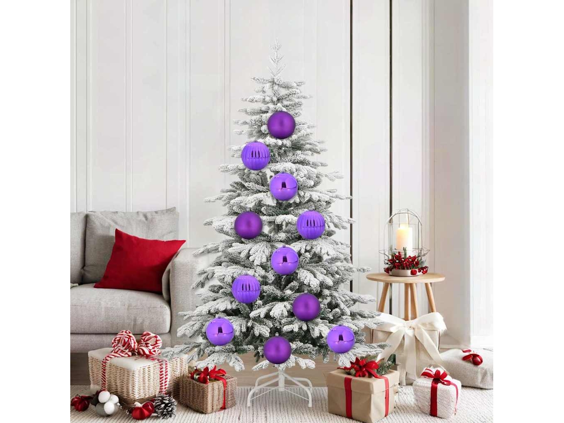 Vidaxl Conjunto De Bolas De Natal Xl 9 Unid. Lilás Ø 15 Cm Plástico