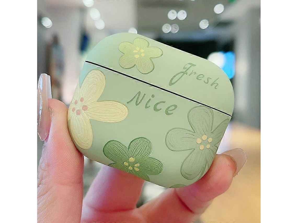 Capa Protetora Fosca Para Fones De Ouvido Airpods 4 Com Estampa Floral Em Pintura A Óleo.