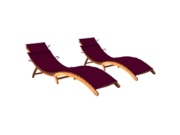 Sun Lounger, Sun Loungers Vidaxl Vermelho Madeira De Acácia (n/a)