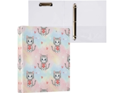 Pasta de 3 Argolas para Papel Tamanho Carta , Organizador Redondas com Prancheta, Suporte Pran (27,9 X 21,6 Cm)