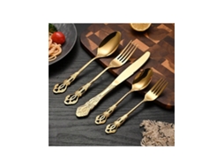 Conjunto 5 Peças Talheres Ocidentais Em Aço Inoxidável Gravado Presente Hoteleiro, Para Restaurante Ocidental. Igvtrade