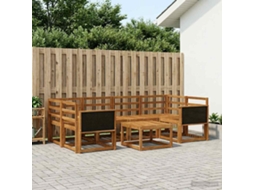 Vidaxl Conjunto De Sofás Para Exterior 5 Pcs Natural