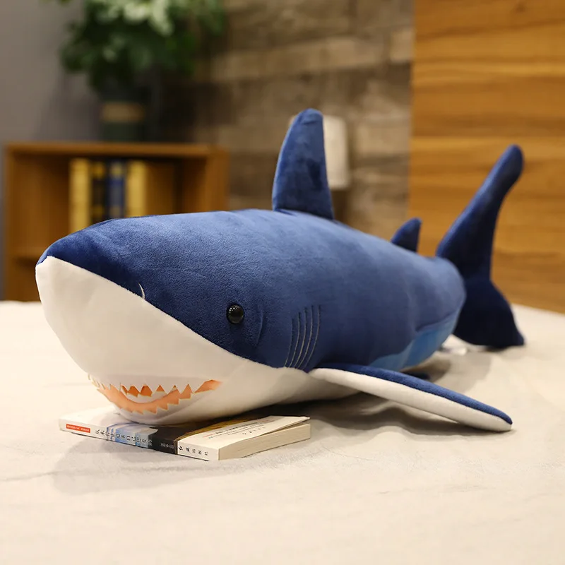 Brinquedo de Pelúcia Tubarão Gigante, Travesseiro/almofada para Dormir MDUG (azul 90cm)