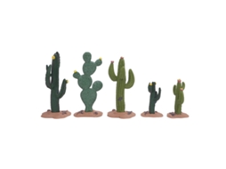 Primerox 5 Peças Mini Cactos Artificiais Figurinas Simuladas Decorativas para Mesa e Caixa de Areia