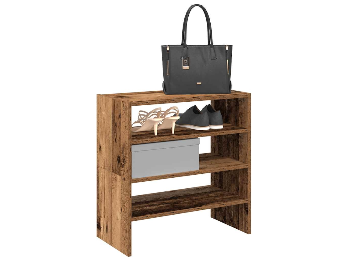 Vidaxl Sapateiras 2 Pcs Empilháveis 60x30x30,5 Cm Madeira Velha
