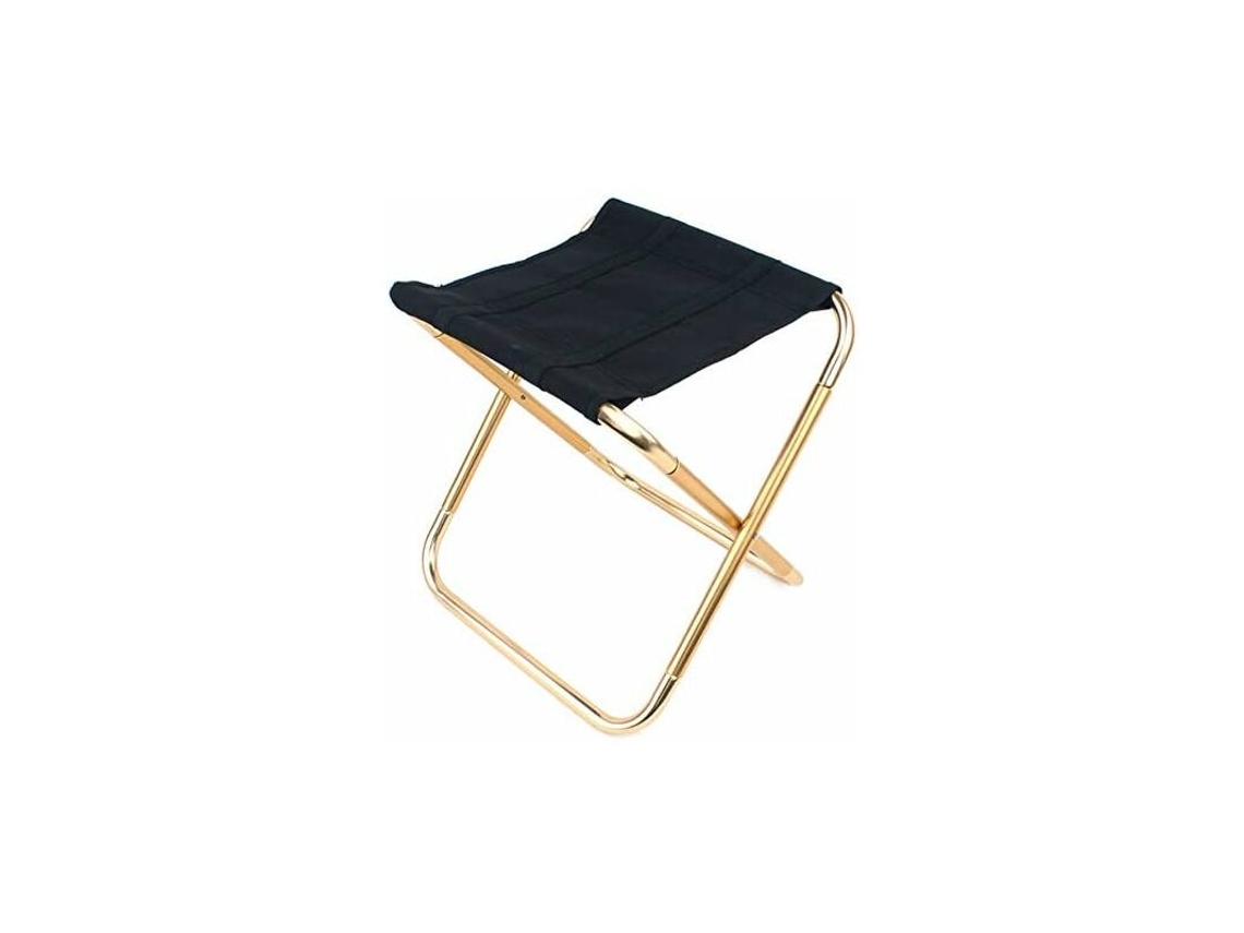 Cadeira de camping multifuncional AQUAFORGE, com apoio de braço, bolsa lateral, preta