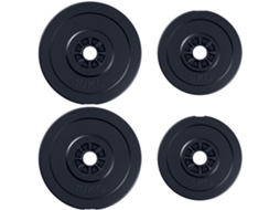Conjunto De 4 Anilhas Para Barra (2 X 5 Kg, 2 X 10 Kg), Com Abertura De 25 Mm, Adequadas Para Treinamento De Força Com Barra Ou Halteres.