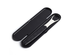 Raspador Lingual Em Abs Preto Da Marca Yuysan Limpeza Bucal Diária