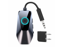 Adaptador Bluetooth 5.4 Aux 3,5 Mm Recetor E Transmissor De Áudio Para Carro Com Adaptador Duplo Para Avião