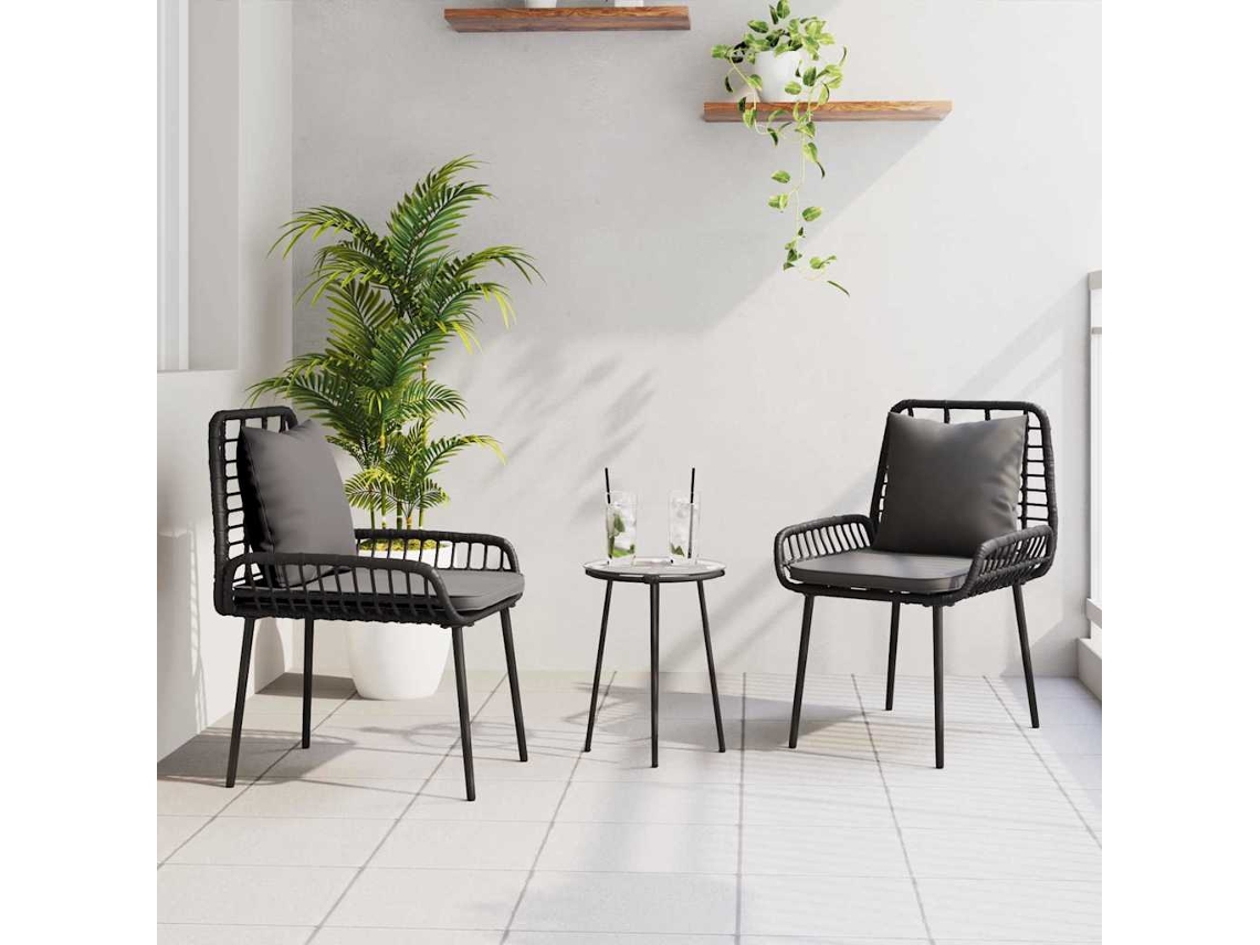 Vidaxl Conjunto De Jantar Para Jardim 3 Unid. Preto E Anthracite